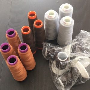 Lots of Polyester serger thread 🧵 wooly nylon lock brown cone spools